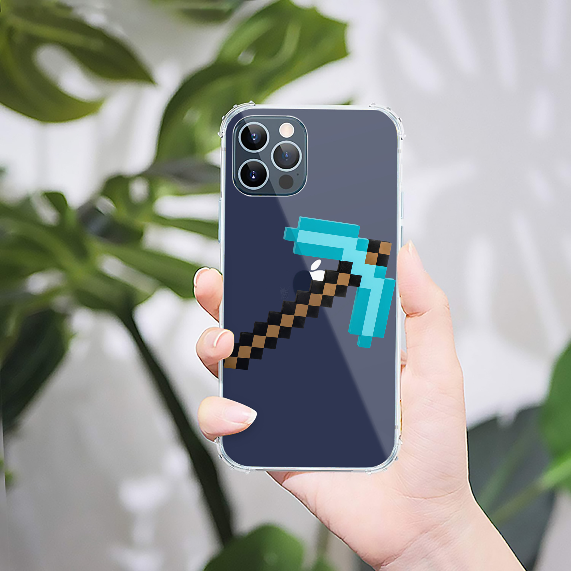 （画像用） マインクラフト ブロックの世界 Minecraft MC Block world 【iPhone 12シリーズ対応】透明スマホケース（クリアソフトケース）
